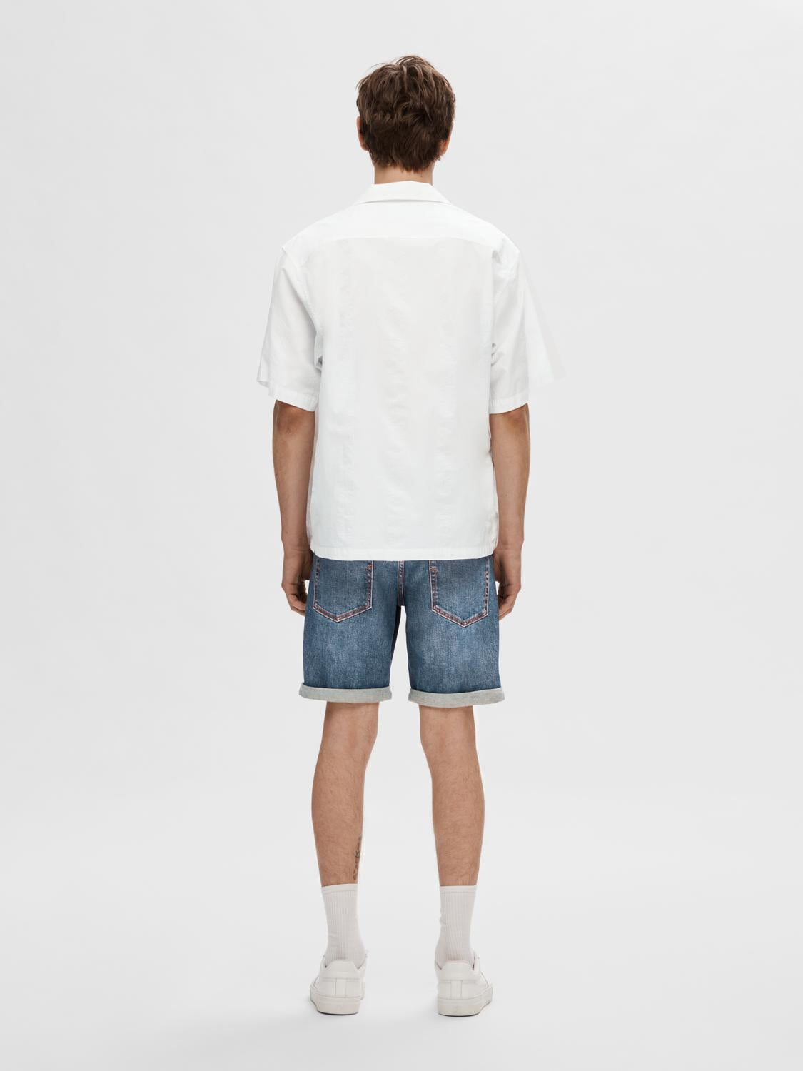 Boxy Kyle skjorte med kort arm  - Hvit/ Bright White